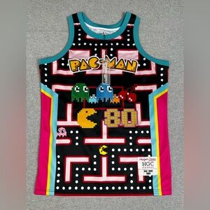 Pac-Man Shirt Mens Medium Black Graphic Tank Top Headgear Classics Retro‎ Arcade